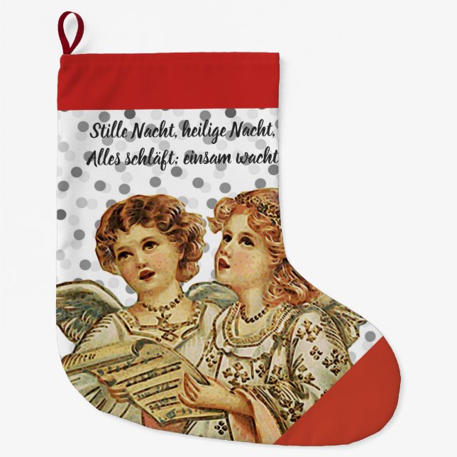 DEUTSCHE STILLE NACHT mit ENGEL WeihnachtsStrumpf Großer Weihnachtsstrumpf (Vorderseite)