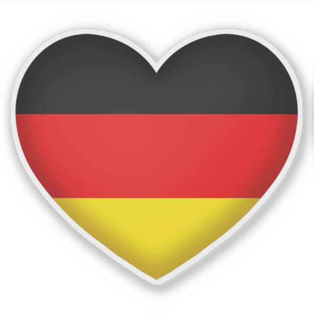 Deutsche Stolz Schwarz-Gold-Herz-Flag Farben Aufkleber (Vorderseite)