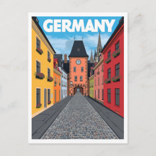 Deutsche Straßenszene Retro-Reise Postkarte
