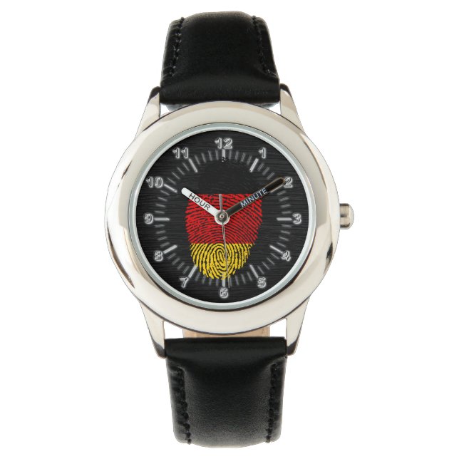 Deutsche Touch-Fingerabdruckflagge Armbanduhr (Vorderseite)