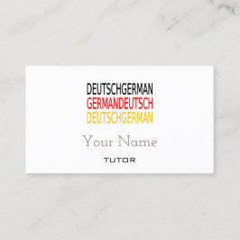 Deutsche Tutor-Visitenkarten Visitenkarte