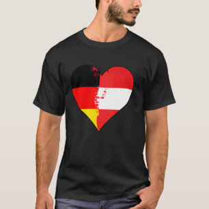 Deutsche und österreichische Herz-Erbe-Flagge T-Shirt
