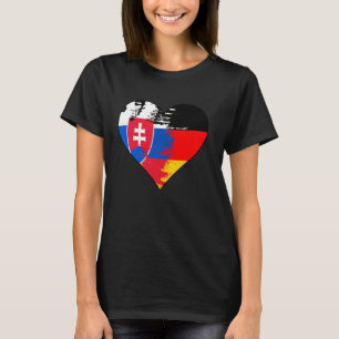 Deutsche und slowakische Herz-Erbe-Flagge T-Shirt