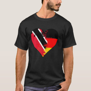 Deutsche und Trinidad Tobago Herz-Erbe-Flagge T-Shirt