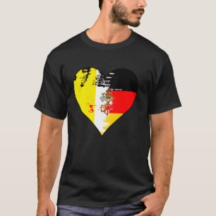 Deutsche und vatikanische Herzens-Erbe-Flagge T-Shirt