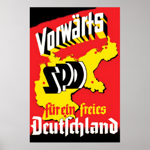 Deutsche Wahlplakate 1949 Vorwärts SPD - Für eine Poster