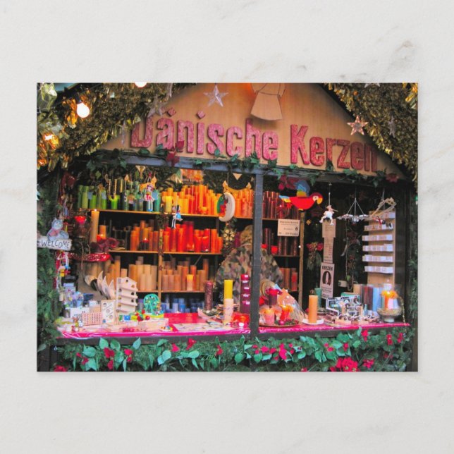 Deutsche Weihnachtskerzen Feiertagspostkarte (Vorderseite)