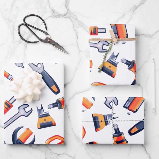 Deutsche Werkzeuge, schwere Umhüllung Geschenkpapier Set (Vorderseite)