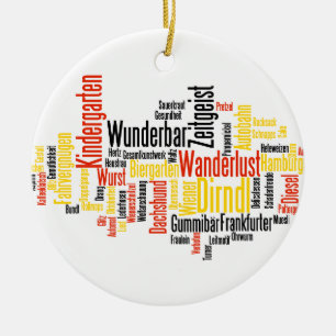 Deutsche Wort-Wolke - Deutsche Wortwolke Keramikornament