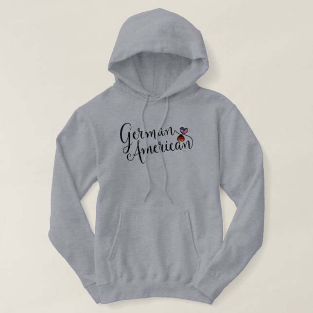 Deutscher Amerikaner entwindet Hearts Hoodie (Design vorne)