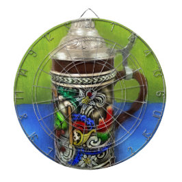 Deutscher Bierstein w/Hinged Lid Blue Green Dartscheibe