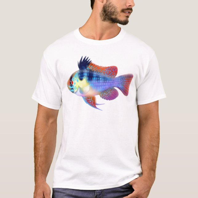 Deutscher blauer RAMCichlid T-Shirt (Vorderseite)