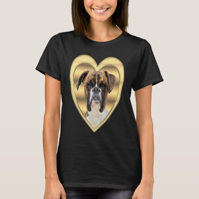 Deutscher Boxer  Hundeherz   Boxer  Deutscher Boxe T-Shirt (Vorderseite)