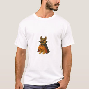 Deutscher Bulldogge Halloween-Hund im Vampir-Kostü T-Shirt