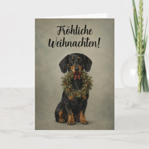 Deutscher Dachshund Weihnachten Vintage Kranz