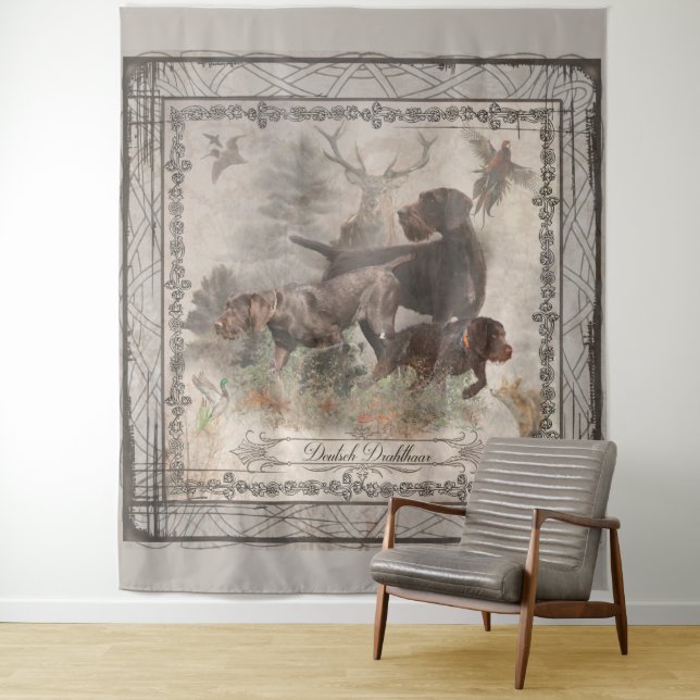 Deutscher Drahthaar Pointer Tapestry Wandteppich (Beispiel)