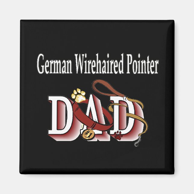Deutscher Drahthaar Zeiger Papa Magnet (Vorne)
