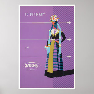 Deutscher Druck Sabena Airlines Kunst Deutschland  Poster