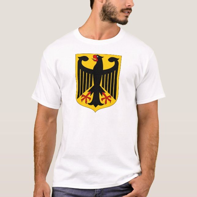 Deutscher Eagle auf gelbem Schild T-Shirt (Vorderseite)