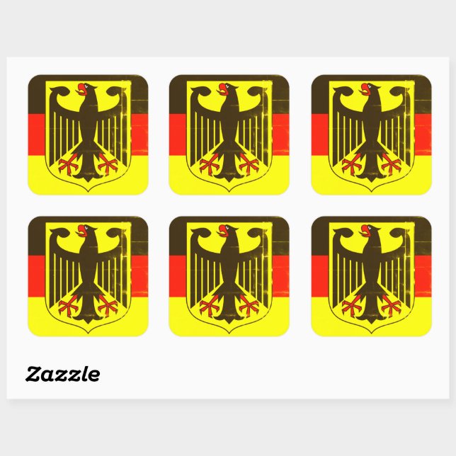 Deutscher Emblem-Aufkleber Quadratischer Aufkleber (Blatt)