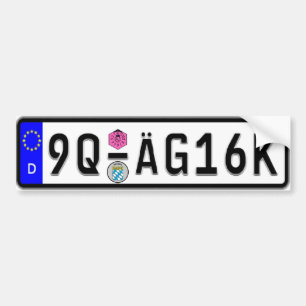 Deutscher Eurolizenz-Platten-Weiß-Autoaufkleber Autoaufkleber