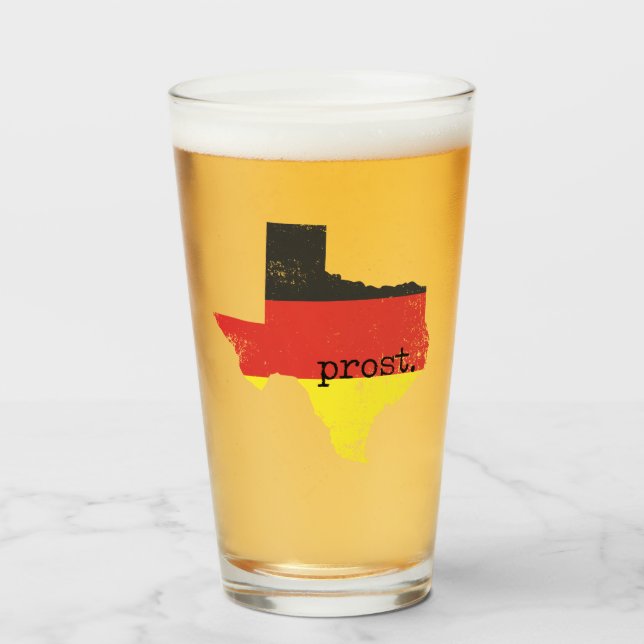 Deutscher Flag-Prost in bedrücktem Texas Glas (Vorne (Gefüllt))