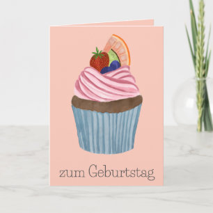 Deutscher Geburtstag Fruchtkuchen Karte