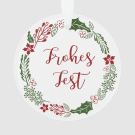 Deutscher Happy Holidays Wreath, Frohes Fest Ornament