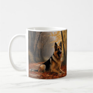 Deutscher Hirte im Herbst Leaves Inspirier Kaffeetasse