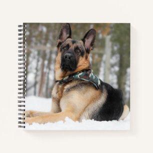 Deutscher Hirte im Schnee Notizbuch