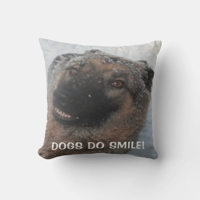 Deutscher Hirte lächeln, Hunde lächeln Kissen (Vorderseite)