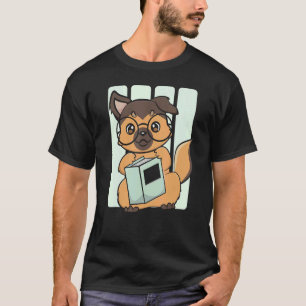 Deutscher Hirte las ein Buch für ein Bibliothekar  T-Shirt