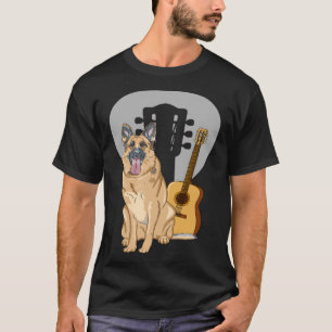Deutscher Hirte mit Cooler Gitarre-Gitarrist T-Shirt