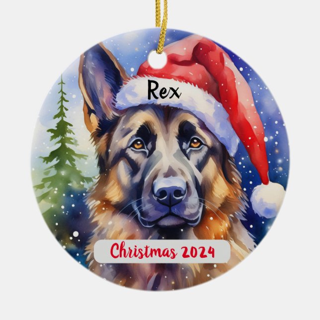 Deutscher Hirte Personalisierte Weihnachtsschmuck (Vorne)