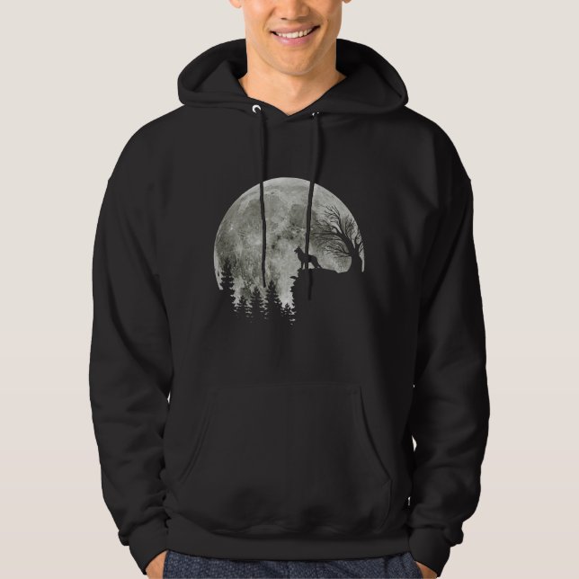 Deutscher Hirte, Stehend auf Mountain Halloween Hoodie (Vorderseite)