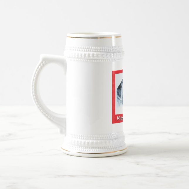 Deutscher Hirte und Weihnachtsmann Bierglas (Links)