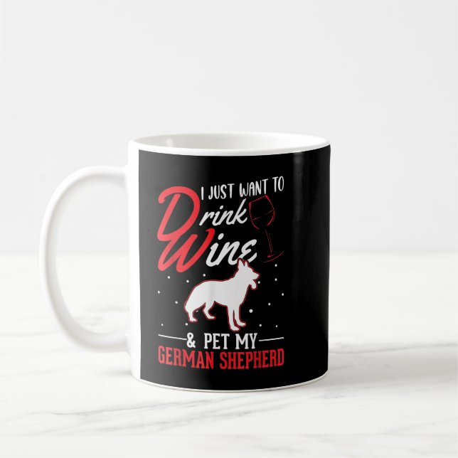Deutscher Hirte und Wein Kaffeetasse (Links)