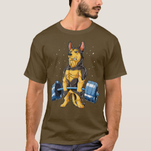 Deutscher Hirte Weightlift Funny Deadlift Männer T-Shirt