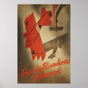 Deutscher Kaiserlicher WWI-Plakat Manfred von Rich Poster