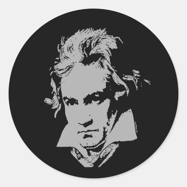 Deutscher Komponist, Pianist klassischer Musik. Runder Aufkleber (Vorderseite)