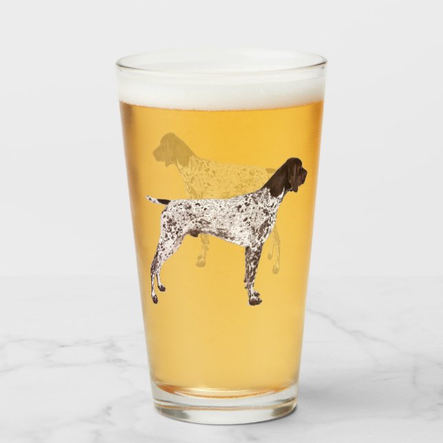 DEUTSCHER KURZER PUNKT - PINT GLASS 16 OZ GLAS (Vorne (Gefüllt))