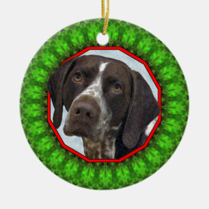 Deutscher kurzhaariger Zeiger glückliches Howliday Keramik Ornament