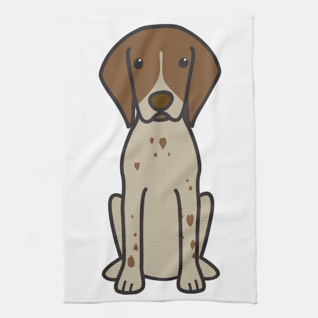 Deutscher kurzhaariger Zeiger-HundeCartoon Küchentuch (Vertikal)