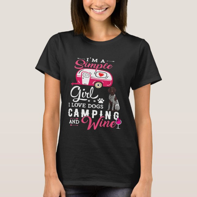 Deutscher Kurzhund-Einfach-Girl-Hunde-Camp T-Shirt (Vorderseite)