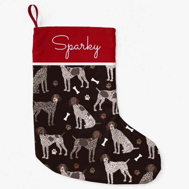 Deutscher Kurzhundehund-Individuelle Name Kleiner Weihnachtsstrumpf (Vorderseite)