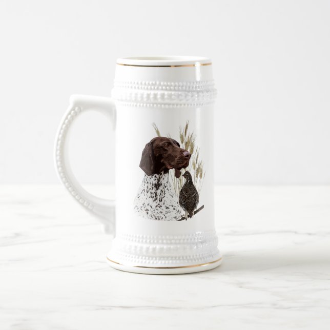 Deutscher Kurzläufer Pointer Beer Stein Bierglas (Links)
