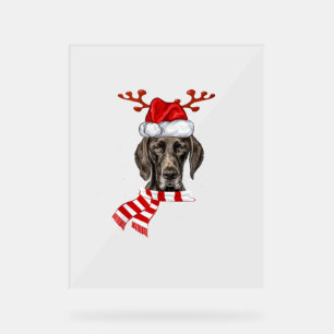 Deutscher Kurzläufer-Pointer Dog Antlers Santa Chr Acrylschild