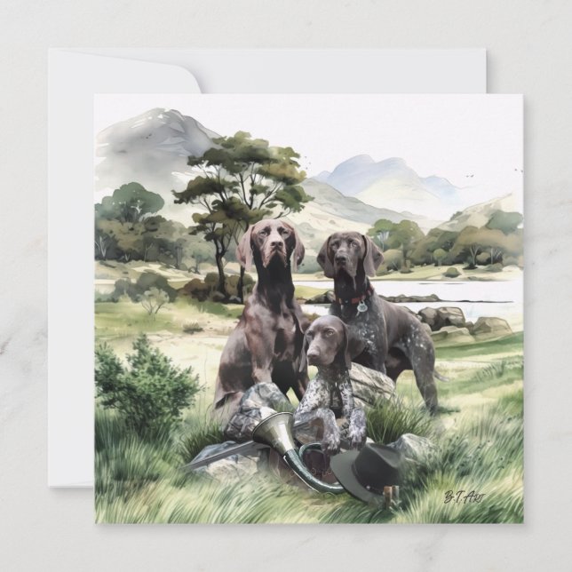 Deutscher Kurzzeiger Dankeskarte (Vorderseite)