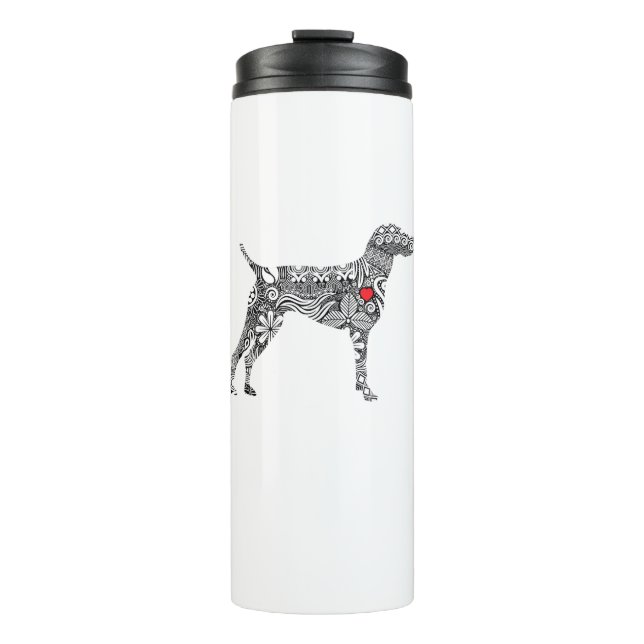 Deutscher Kurzzeiger GSP Hund Mama I Liebe hören Thermosbecher (Vorderseite)