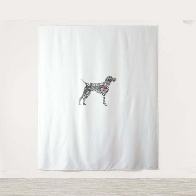 Deutscher Kurzzeiger GSP Hund Mama I Liebe hören Wandteppich (Vorderseite)